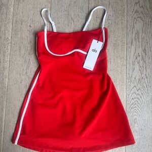 ALO Yoga Airbrush Streamlined Red Dress